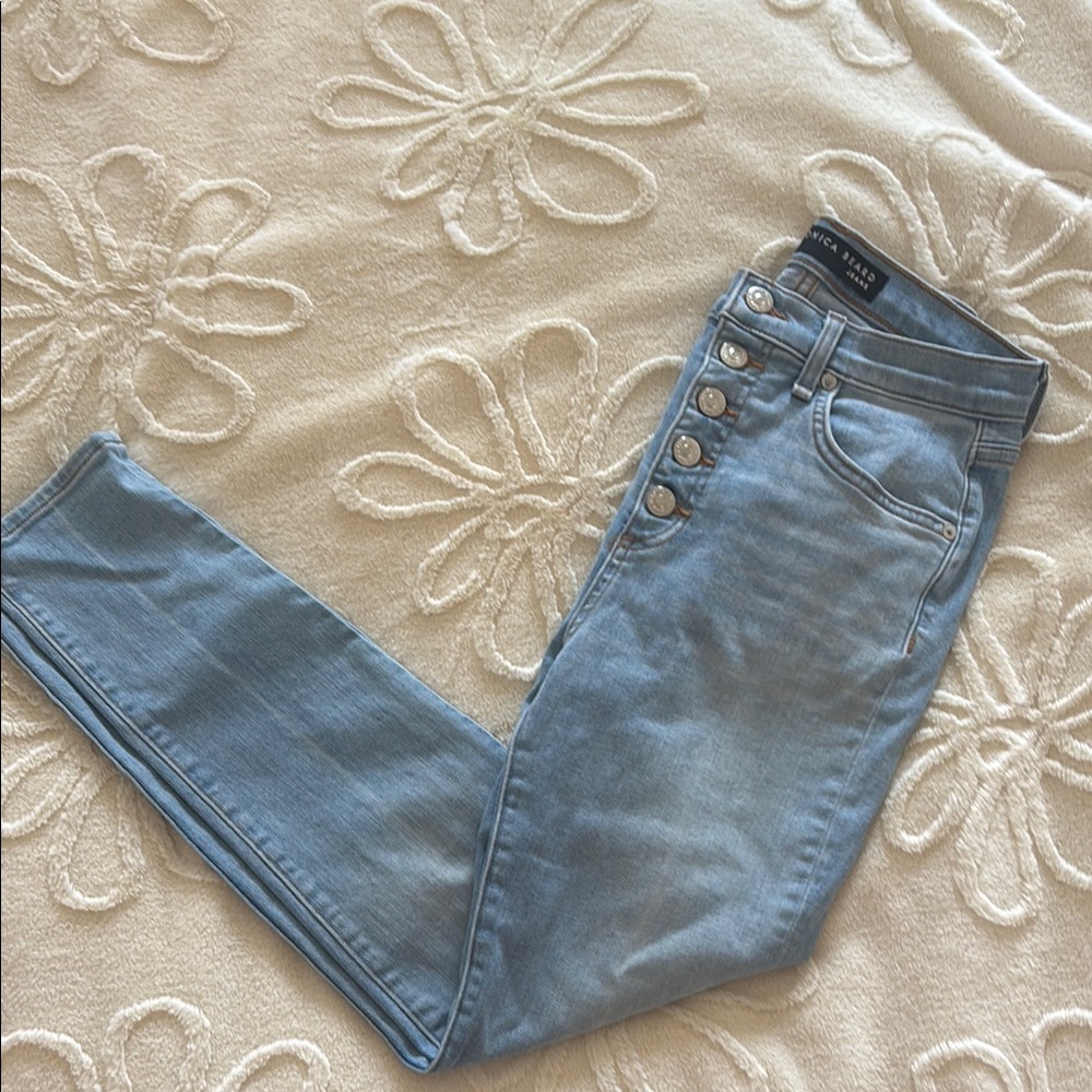 Veronica Beard High Rise Light Blue Jeans Debbie Skinny Size 25